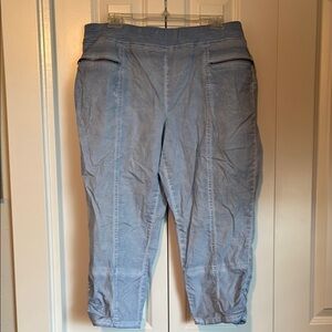 Blue Chinos with Relaxed Fit and Wide Waistband